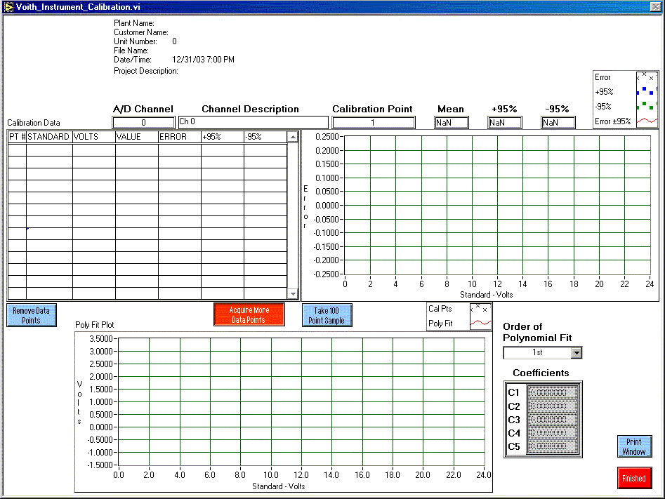 [Instrument Calibration Screen]